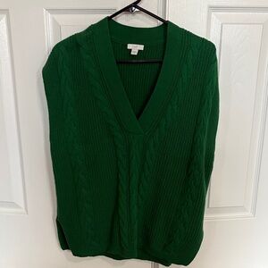 J. Jill Emerald V-Neck Cable Sweater vest